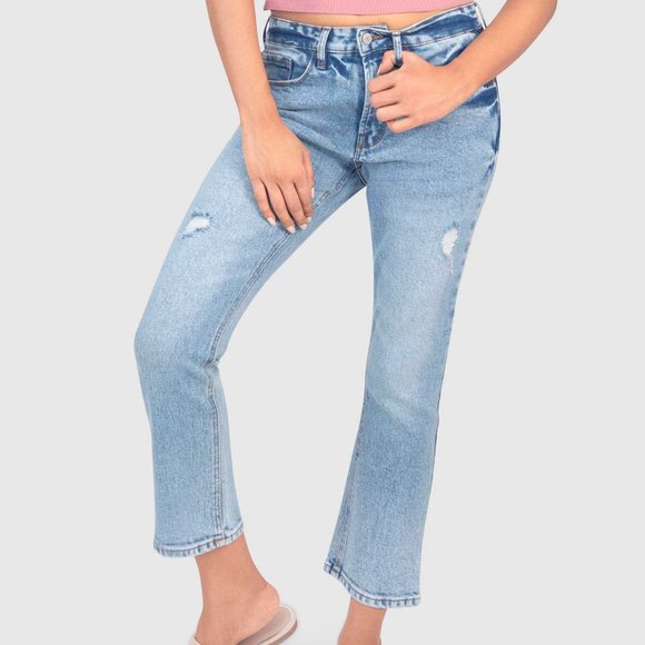 OLGYN Denim - OLGYN Stretch Light Blue Denim Boot Cut Fit Pant